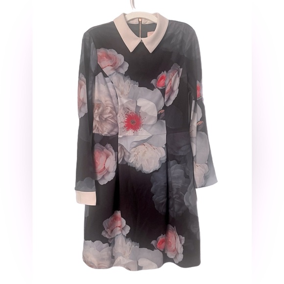 TED BAKER chelsea Floral collar dress size 2 - Picture 5 of 9
